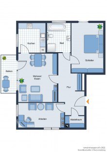 Grundriss Moderne Dreizimmerwohnung mit Balkon in Bielefeld Schildesche -VERMIETET-