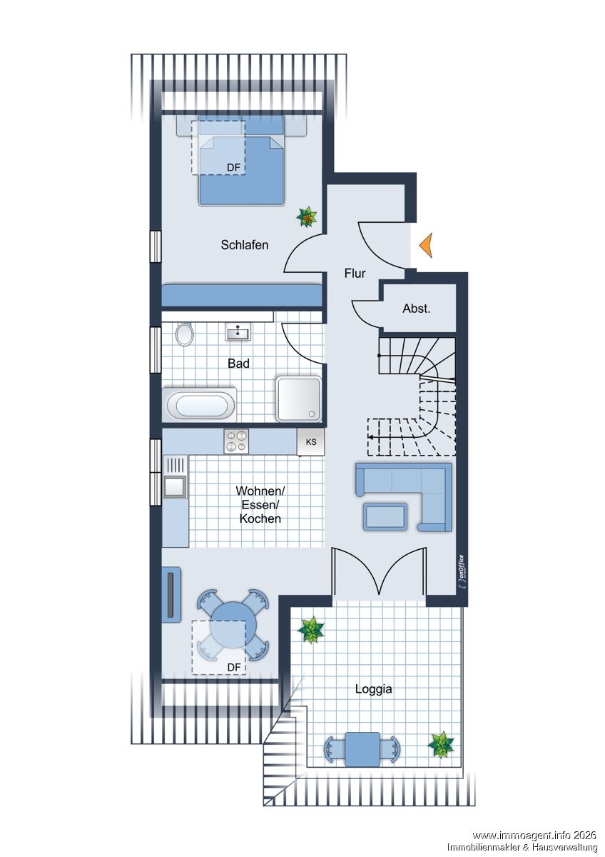 Grundriss DG Dachgeschosswohnung Bielefeld