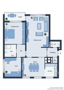 Grundriss Whg. 044 Selbstnutzung oder Kapitalanlage? Gro�z�gige Vierzimmer-Wohnung mit Balkon im Zentrum von Brackwede