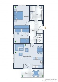 Grundriss Sonnige Neubauwohnung mit drei Zimmern nahe der Universit�t -VERMIETET-