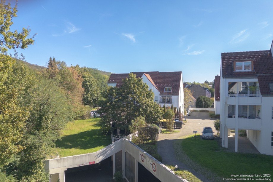Ausblick Wohnzimmer R�ckseite Etagenwohnung Bielefeld