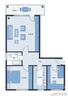 Grundriss Sonnige Dreizimmerwohnung mit Fahrstuhl