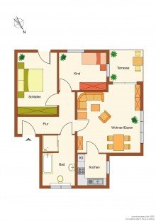 Grundriss Moderne Dreizimmerwohnung mit Garten in Bielefeld-Schildesche -VERMIETET-