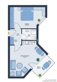 Grundriss - VERKAUFT- Attraktives Apartment mit zwei Zimmern im Bielefelder Zentrum