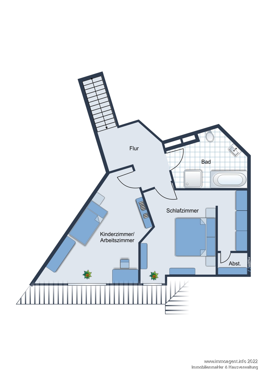 Grundriss obere Ebene Maisonettewohnung Bielefeld