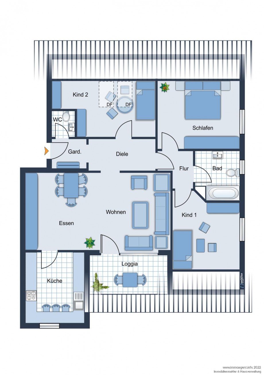 Grundriss Dachgeschosswohnung Bielefeld