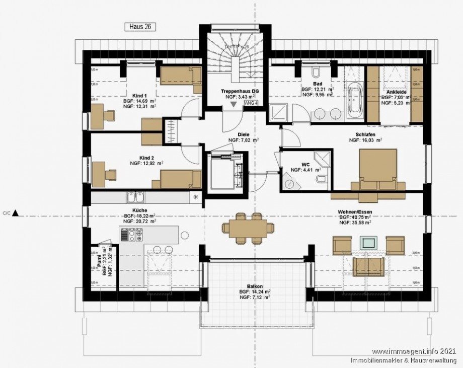 Grundriss DG Dachgeschosswohnung Bielefeld