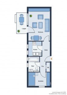 Grundriss KEINE K�UFERPROVISION - Tolle Zweizimmerwohnung nahe dem Siegfriedplatz -VERKAUFT-
