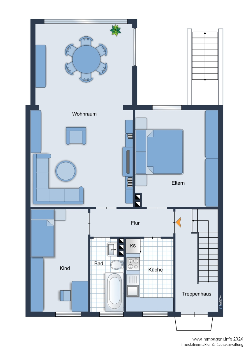 Grundriss EG Reihenhaus Bielefeld