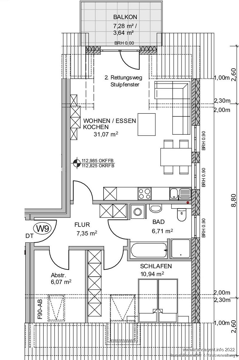 Grundriss Dachgeschosswohnung Bielefeld