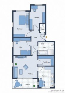 26491_Grundriss-EG-rechts Moderne Vierzimmerwohnung im Bielefelder Westen mit kleinem Garten in Uni-N�he -VERMIETET-