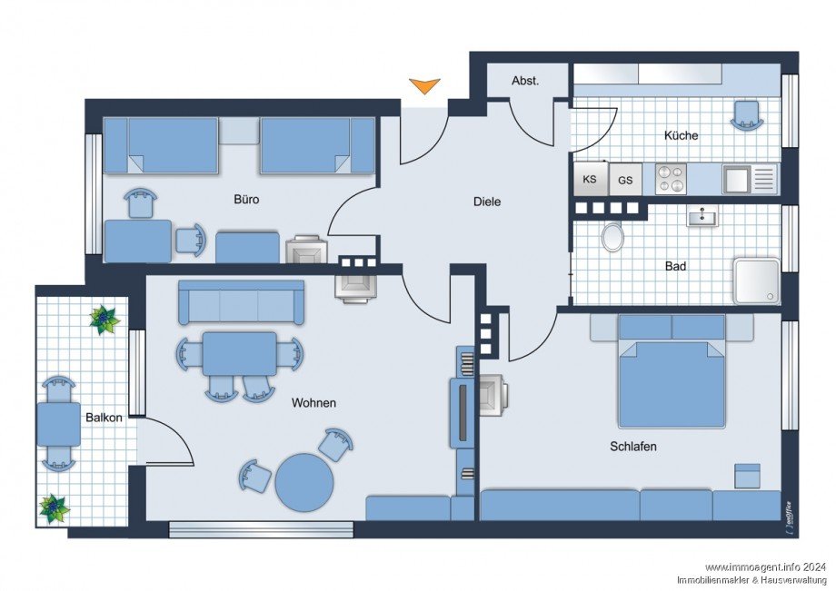 23348_Grundriss Etagenwohnung Bielefeld