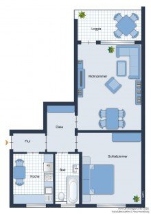 26488_Grundriss-2_OG.jpg Sonnige Zweizimmerwohnung mit Balkon im gr�nen Stieghorst -VERKAUFT-