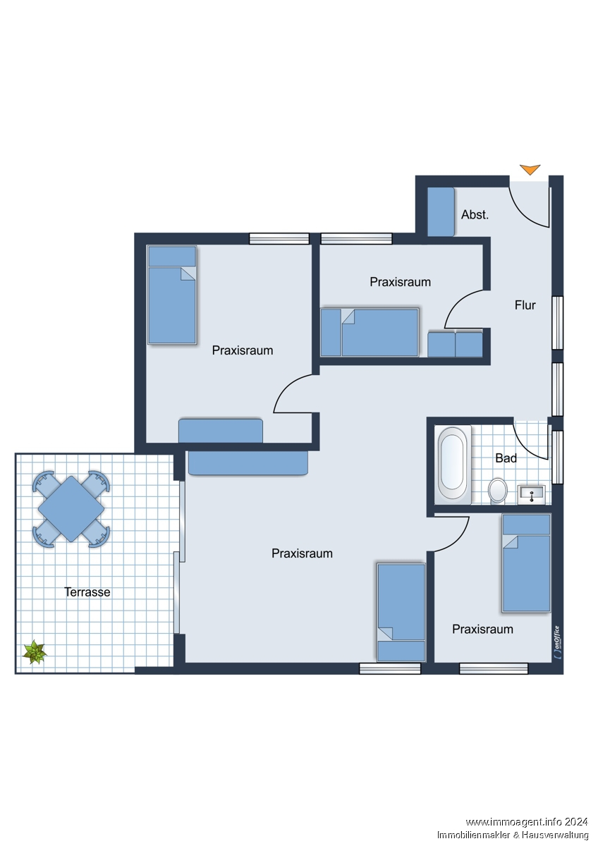 Grundriss EG links Mehrfamilienhaus Bielefeld